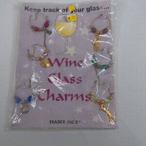 Trader Joes Golf Themed Wine Glass Charms Various Colors and Symbols New Pack